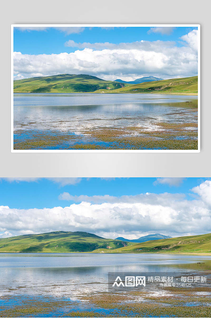 湖泊乌兰布统风景图片素材