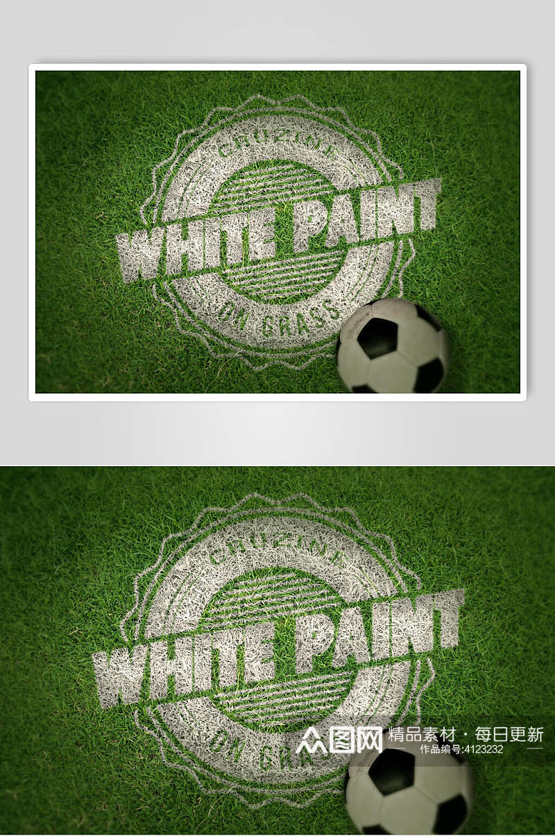 足球花纹圆圈英文字母绿色logo样机素材