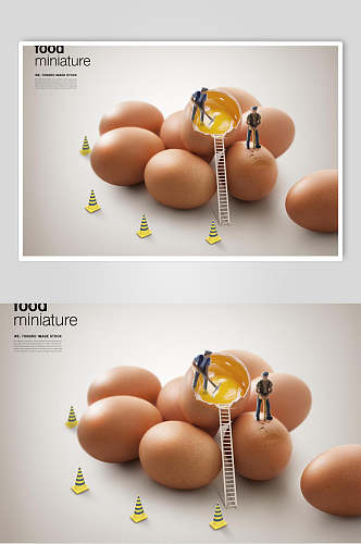 鸡蛋果蔬甜品美食创意海报