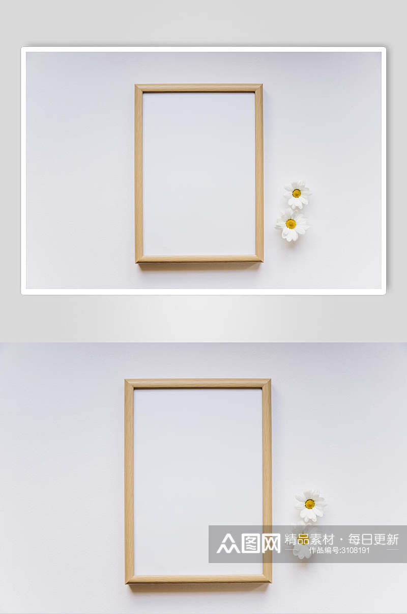 极简木质相框花语花朵高清图片素材