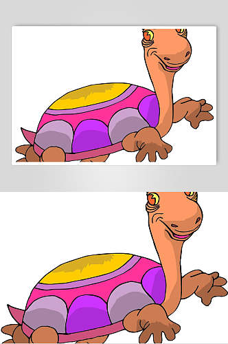 紫色龟壳褐色乌龟矢量素材