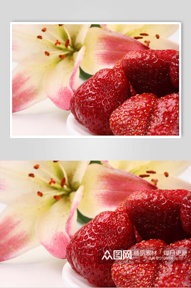 高清新鲜美味水果草莓图片素材