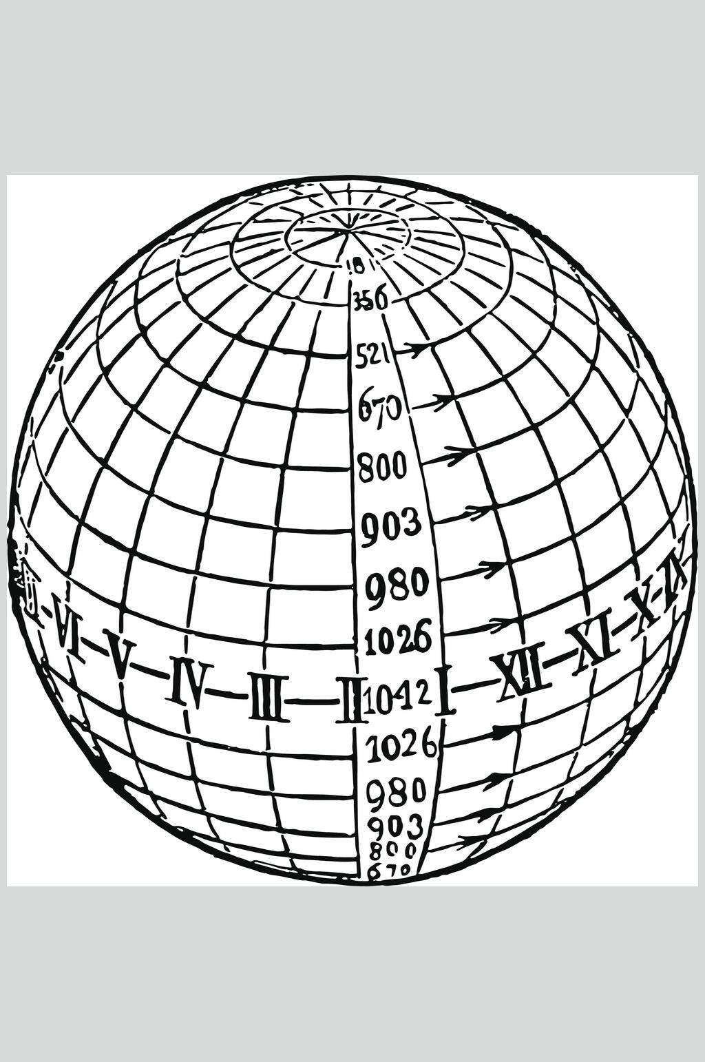 地球经纬度简笔画图片