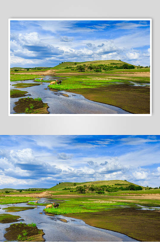草原河流乌兰布统风景图片