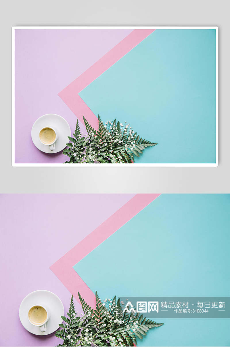 粉蓝色咖啡花语花朵高清图片素材