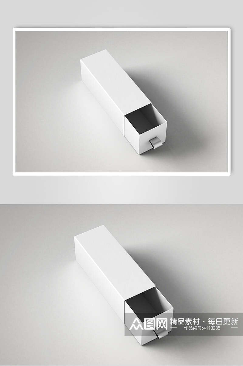 盒子空心创意高端白色包装盒样机素材