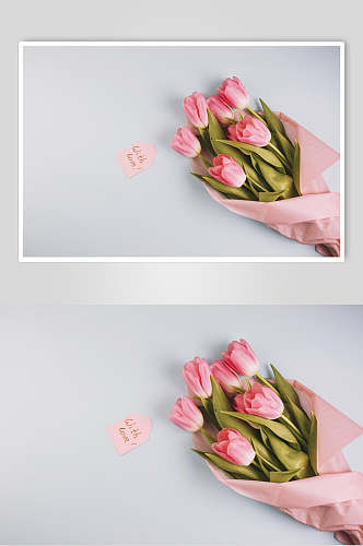 粉色花语花朵高清摄影图片