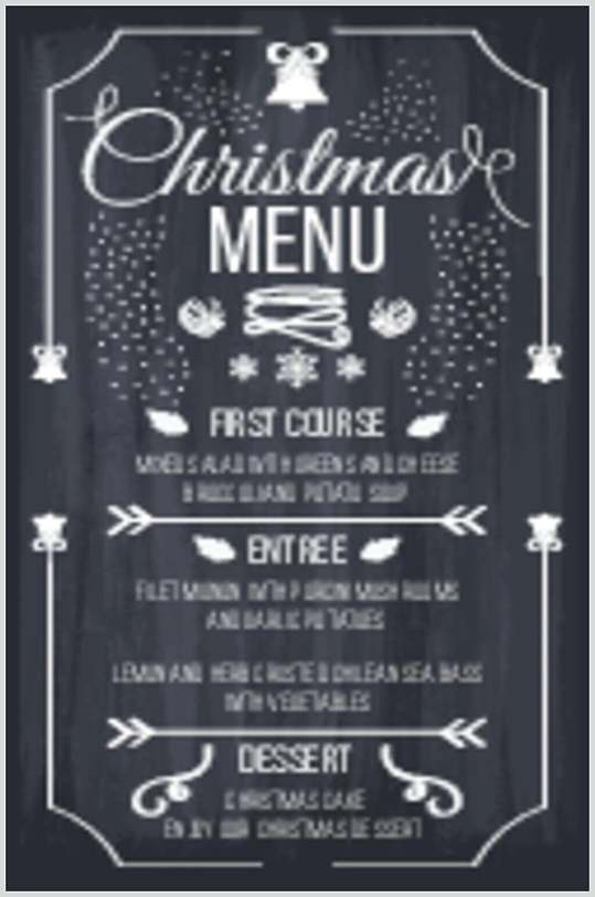 极简圣诞节西餐厅菜单