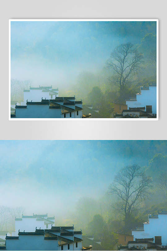 古镇婺源风景迷雾图片