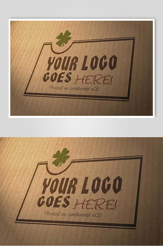 花纹四叶草英文字母感叹号logo样机