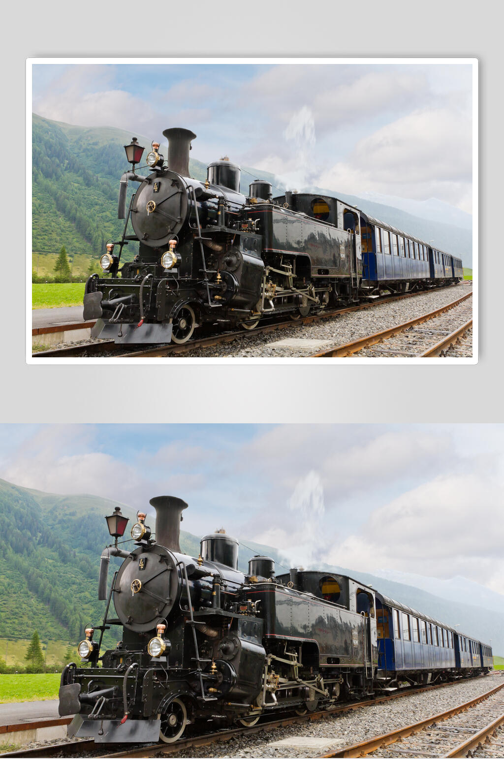 清新老蒸汽火车图片