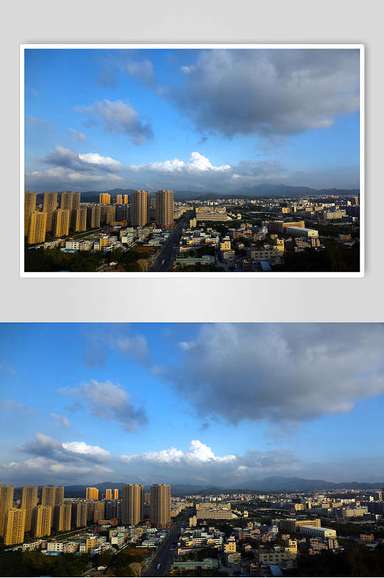 城市蓝天白云图片