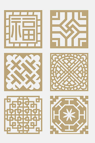 金色精致中国传统方形月饼图案免抠设计元素