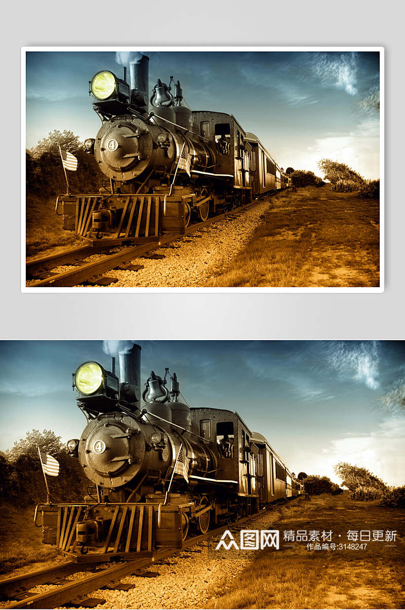 老蒸汽火车背景图片素材