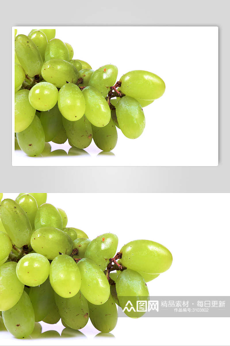白底绿色高清水果葡萄食品图片素材