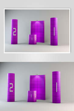紫色户外广告海报投放展示样机