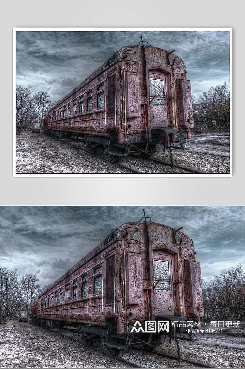 老蒸汽火车车厢图片素材