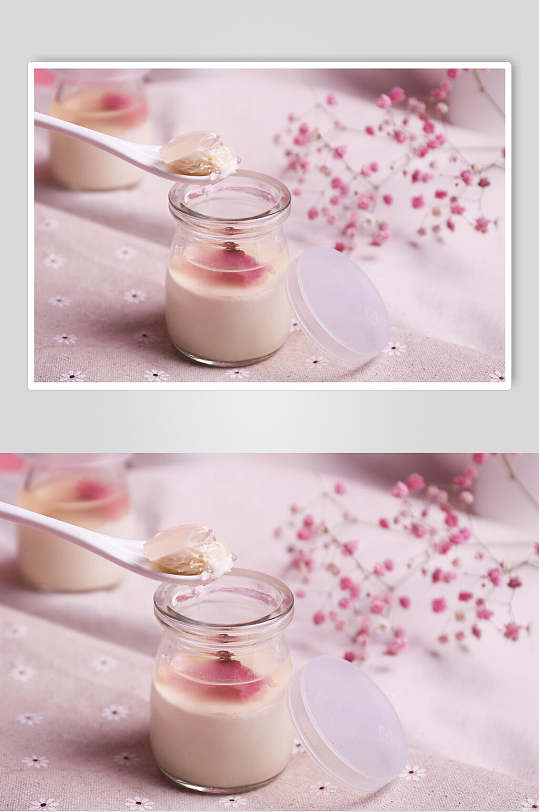 粉色慕斯蛋糕甜品食品图片
