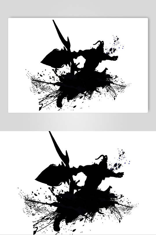 水墨风个性侠客剪影素材