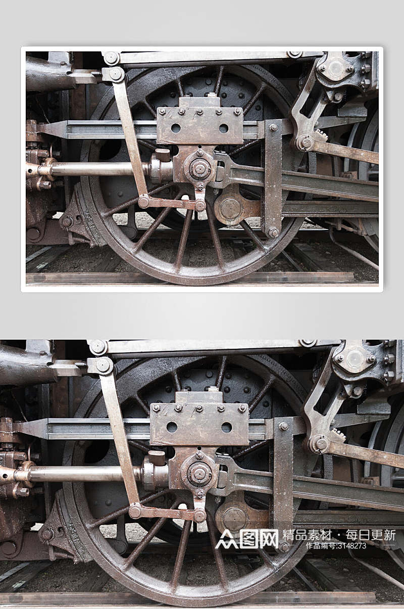 车轮老蒸汽火车图片素材