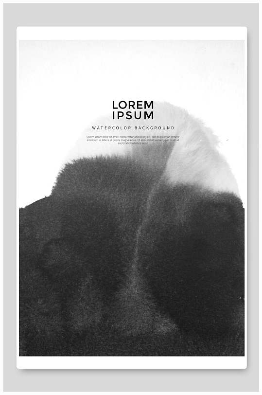 英文水墨高端创意黑白古风海报背景