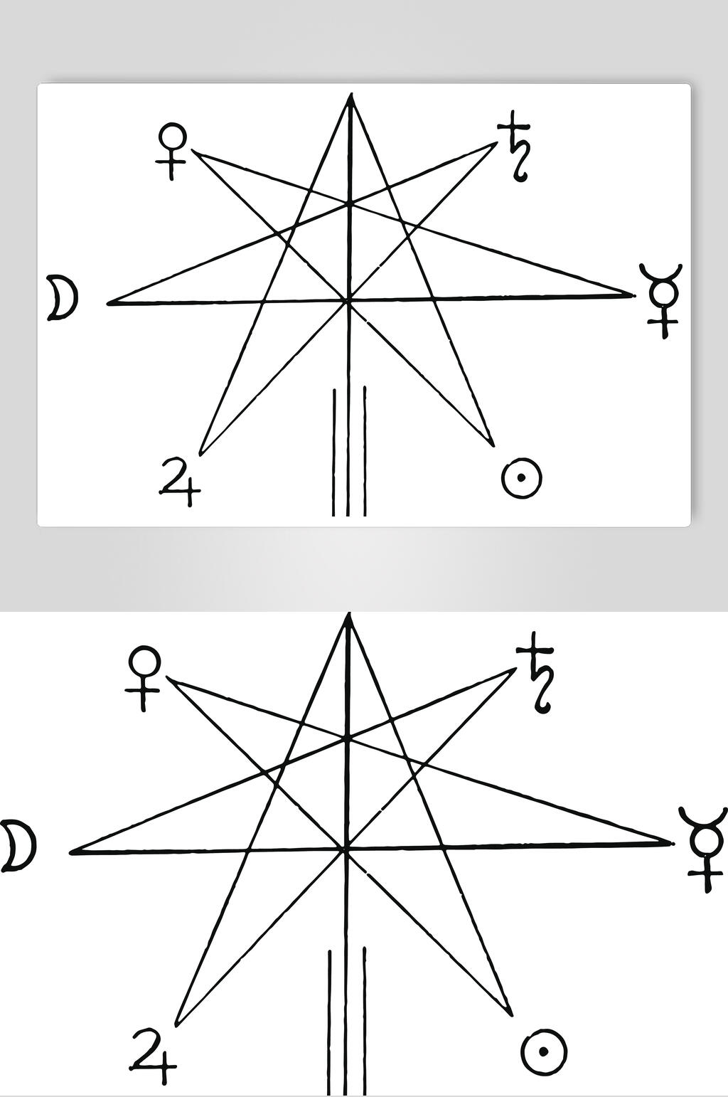 创意数字黑白线性矢量素材素材