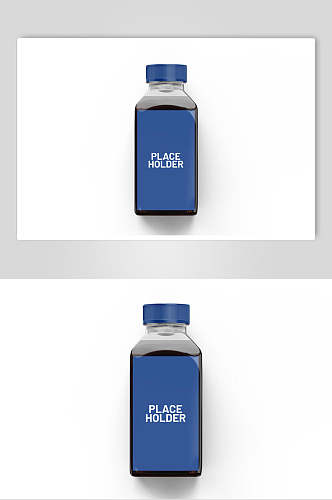 玻璃瓶宝蓝色品牌VI设计样机