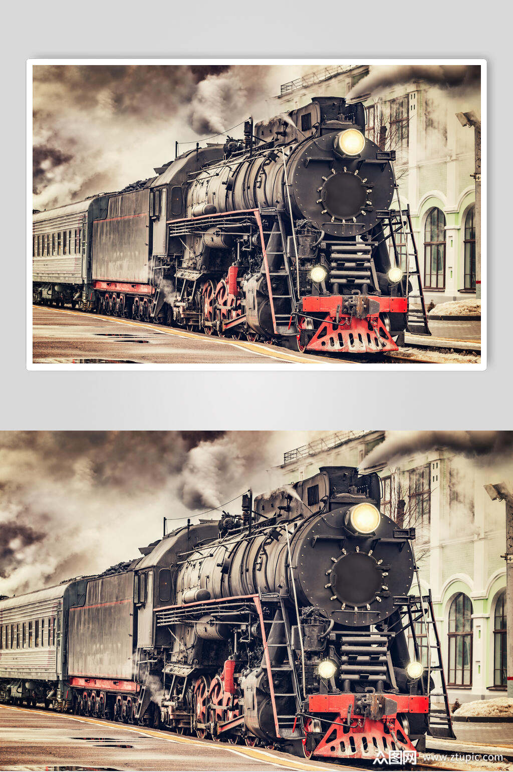 怀旧老蒸汽火车图片