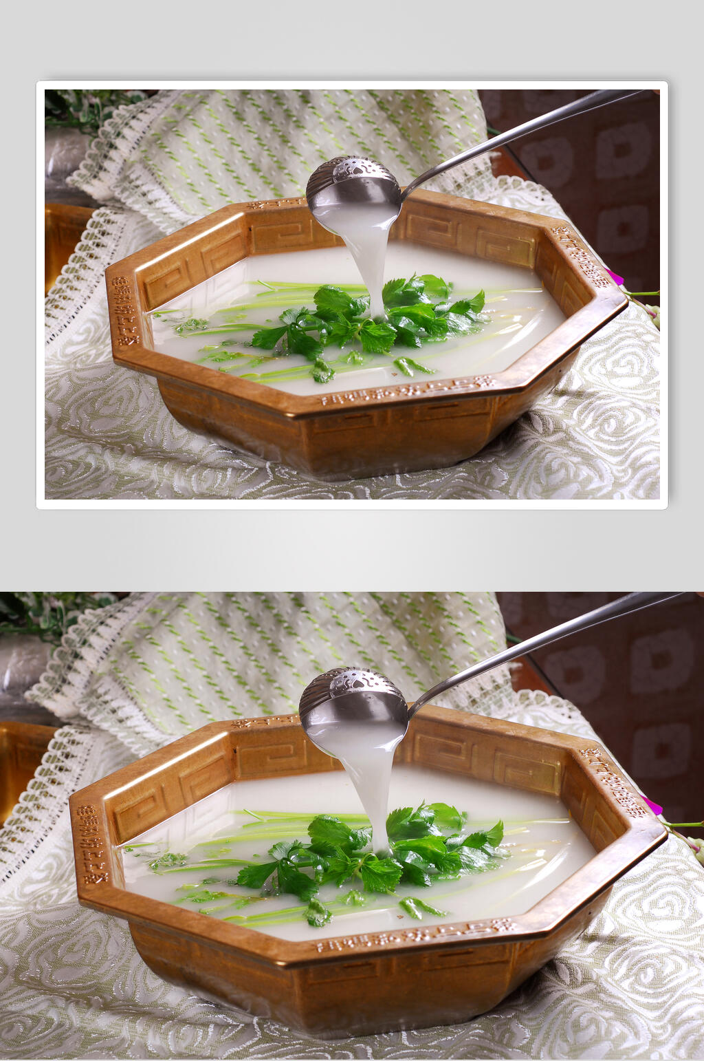 健康美味龙须菜锅底图片素材
