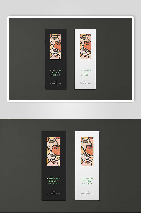 精美书签卡片样机-众图网