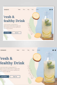 创意柠檬水网页设计素材
