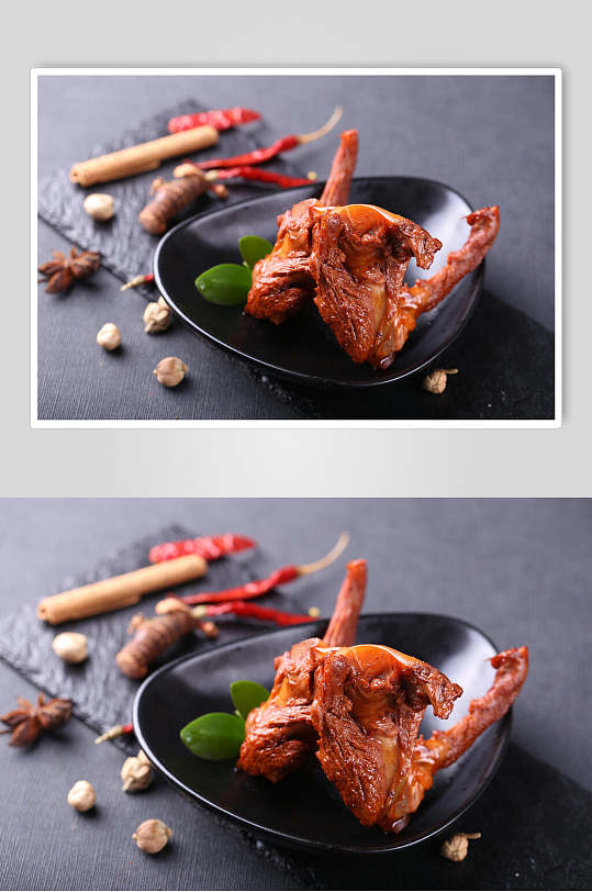 鸭架卤味美食摄影图片