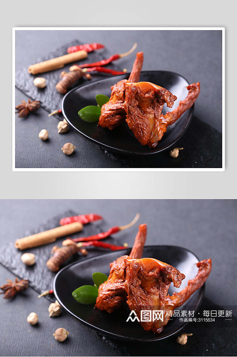 鸭架卤味美食摄影图片素材