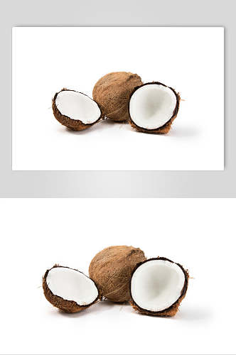 白底切开的椰子图片