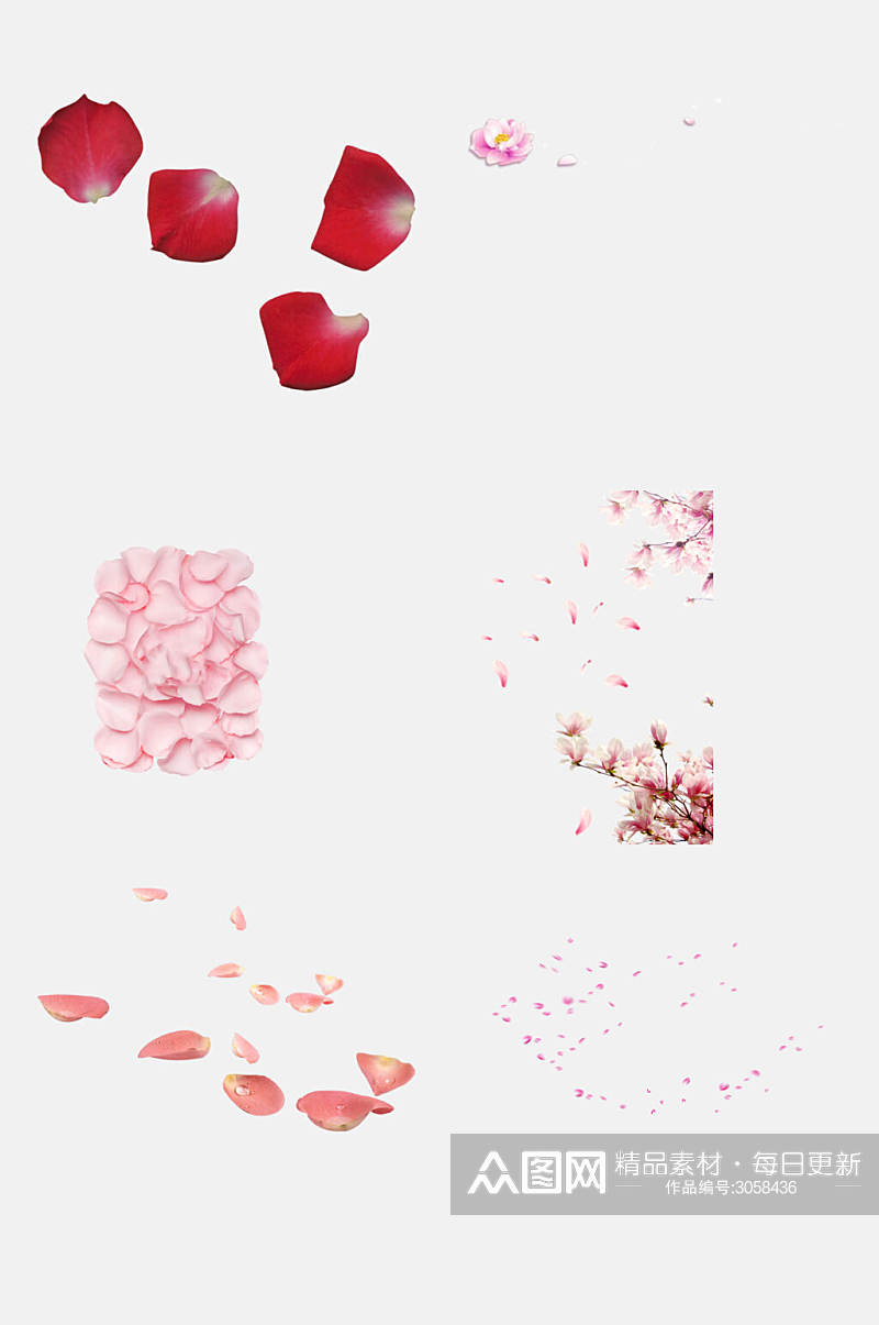 粉色浪漫花瓣免抠设计素材素材