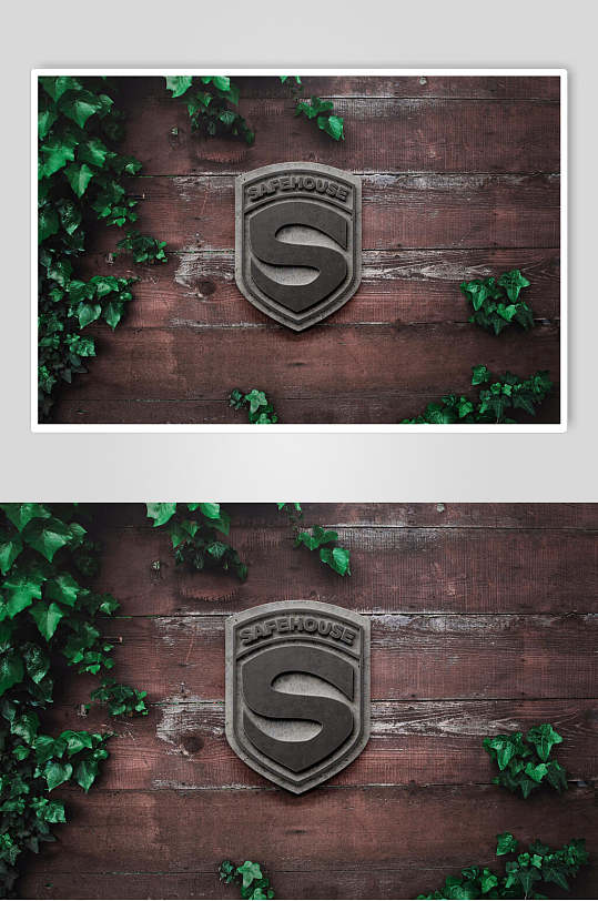 s字母招牌logo样机