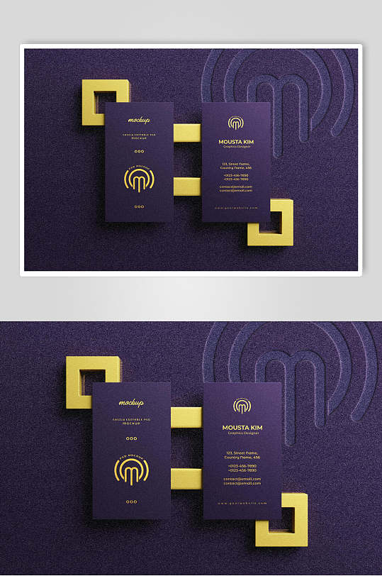紫金卡片设计名片样机