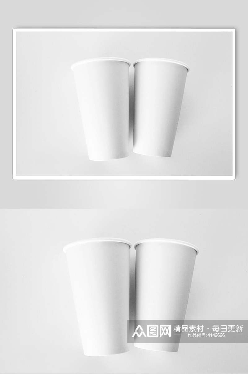 白色极简纸杯设计样机素材