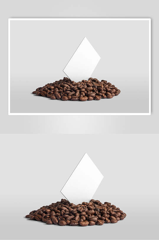 长方形堆积灰白色背景墙咖啡包装样机