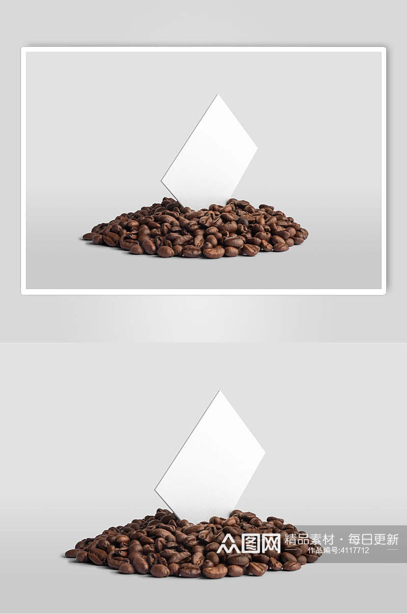 长方形堆积灰白色背景墙咖啡包装样机素材