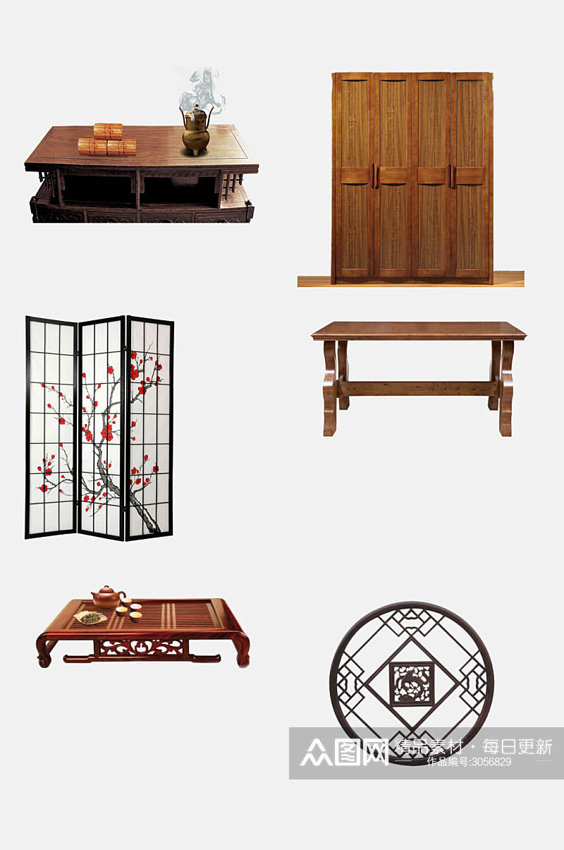 中式古风唯美家具免抠素材素材