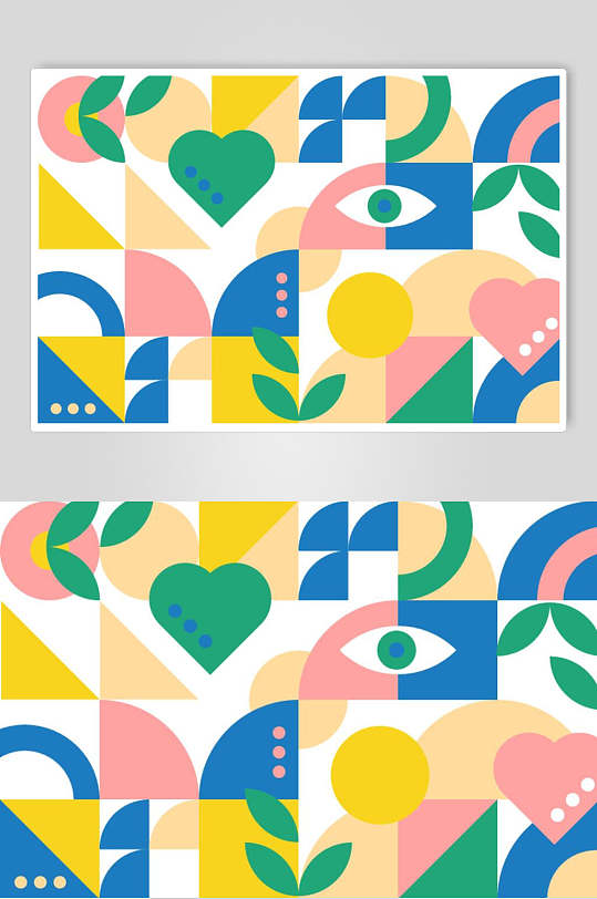 彩色简约唯美高端创意几何形状素材