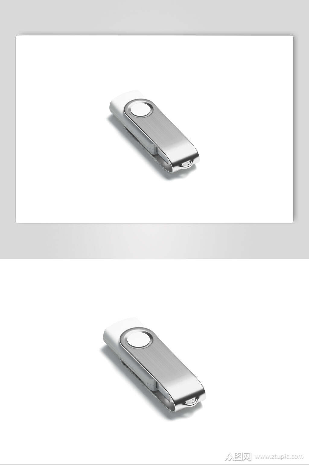 电子产品阴影简约白色定制u盘样机模板下载-编号4117649-众图网