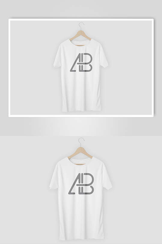 t白色带英文字母恤服装展示样机