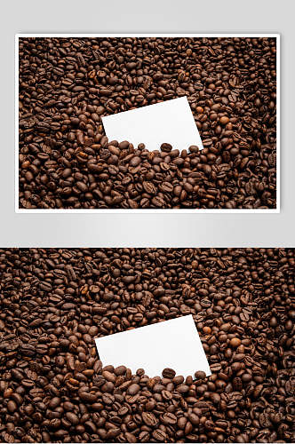 长方形堆积美食深棕色咖啡包装样机