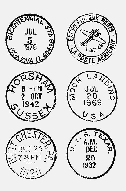 圆形邮票元素-圆形邮票元素图片-圆形邮票元素素材下载-众图网