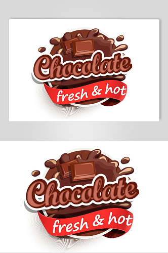 巧克力甜品标志牌矢量素材