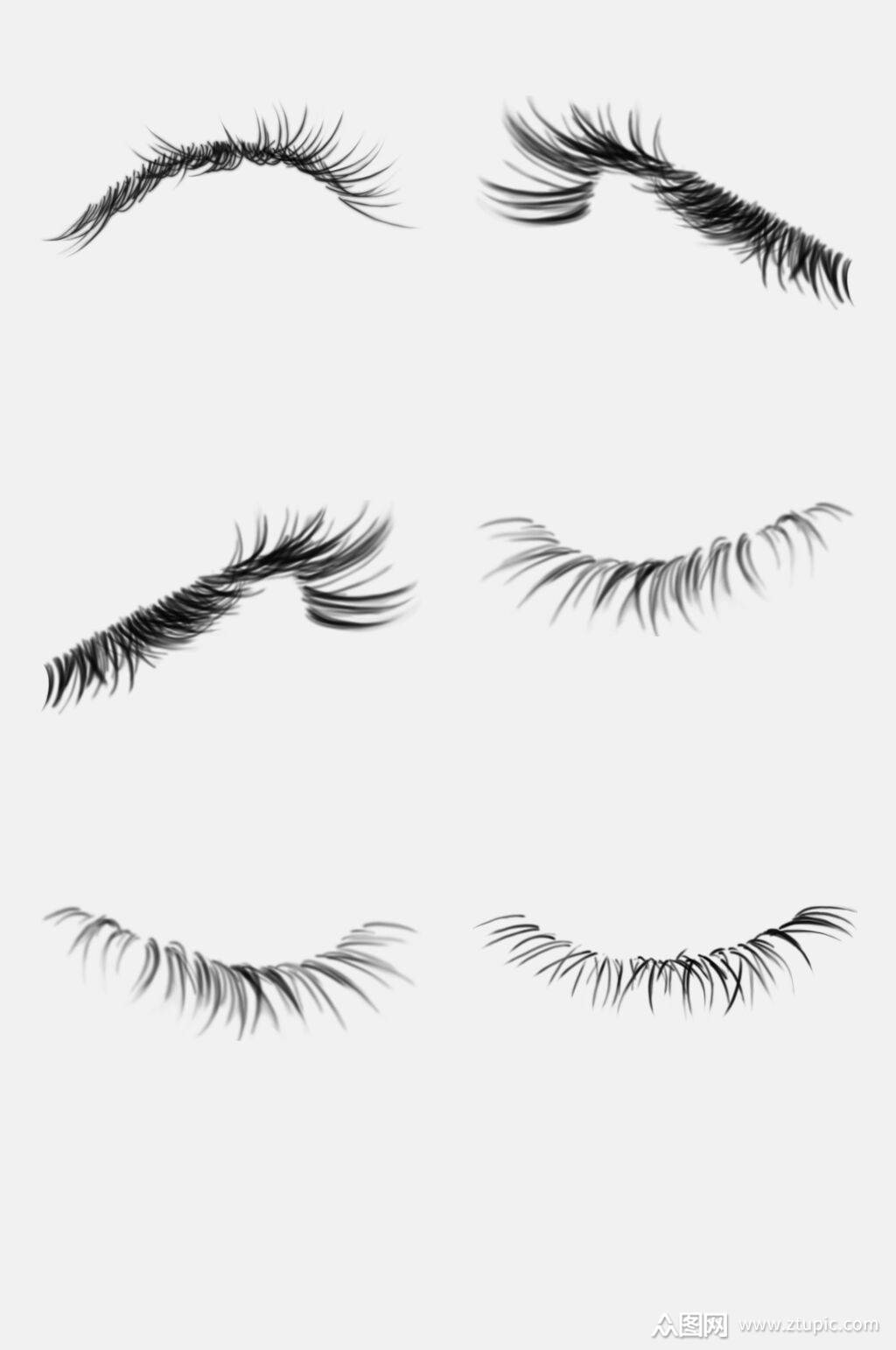 简洁大气睫毛笔刷免抠设计元素素材