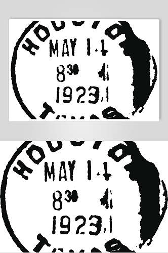 圆形复古邮票素材