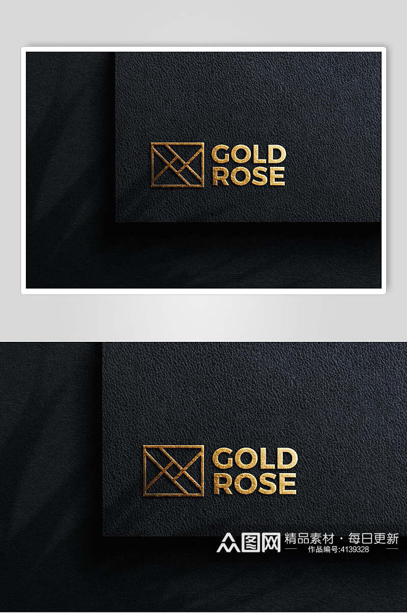 金色品牌LOGO标志烫金展示样机素材